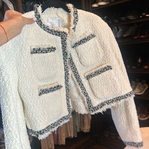 Tweed white crop jacket